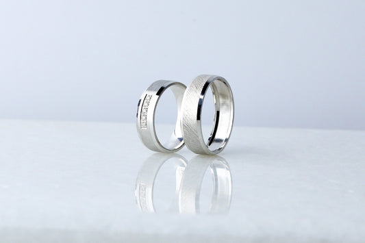 925 Sterling Silver Engraved Diamond Shape Ring, Dainty Layered Brused Silver Ring, Chic Engagement Ring, Anniversary Gift for Her Him