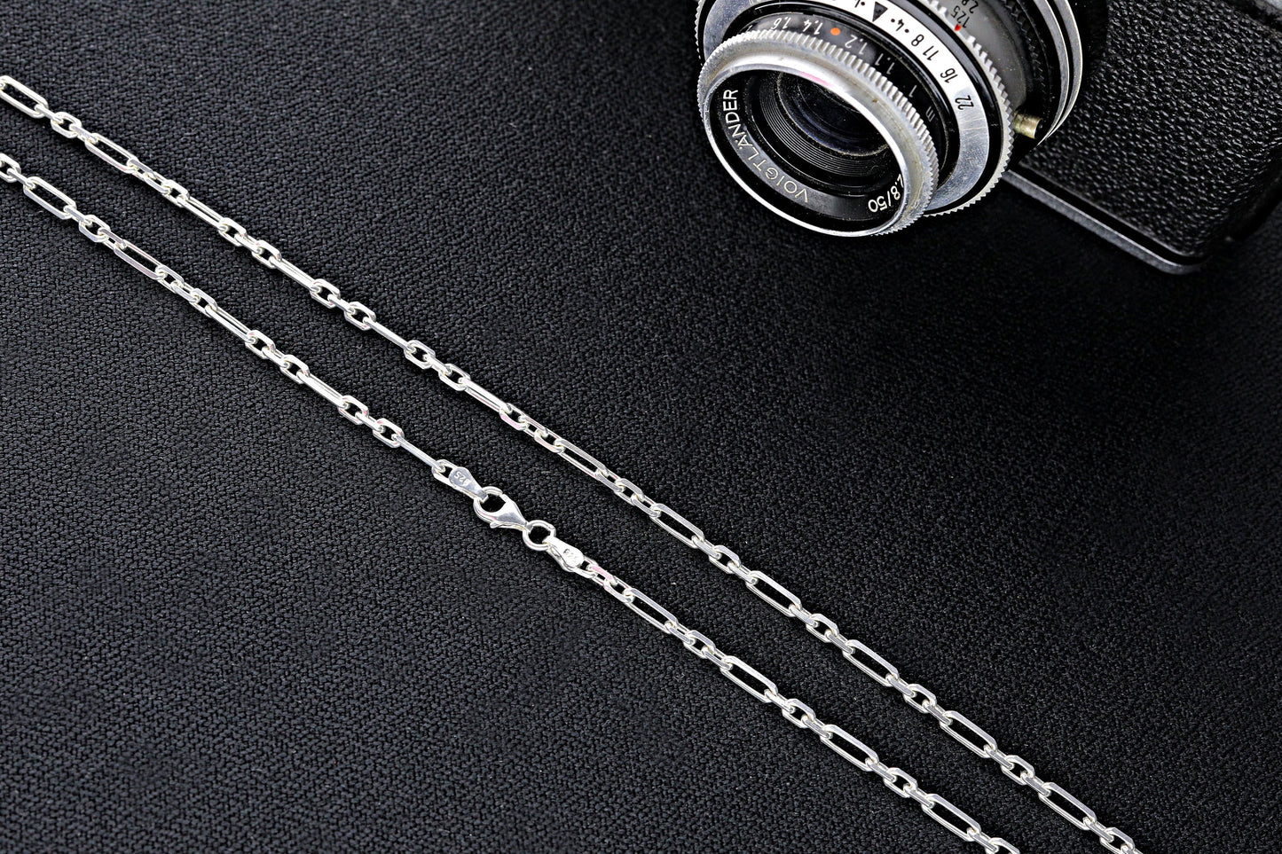 925 Sterling Silver Hallow Chain Necklace, Real Solid Silver 3+1 Hallow Chain Minimalist Necklace, Dainty Jewelry for Women, Gift for Her