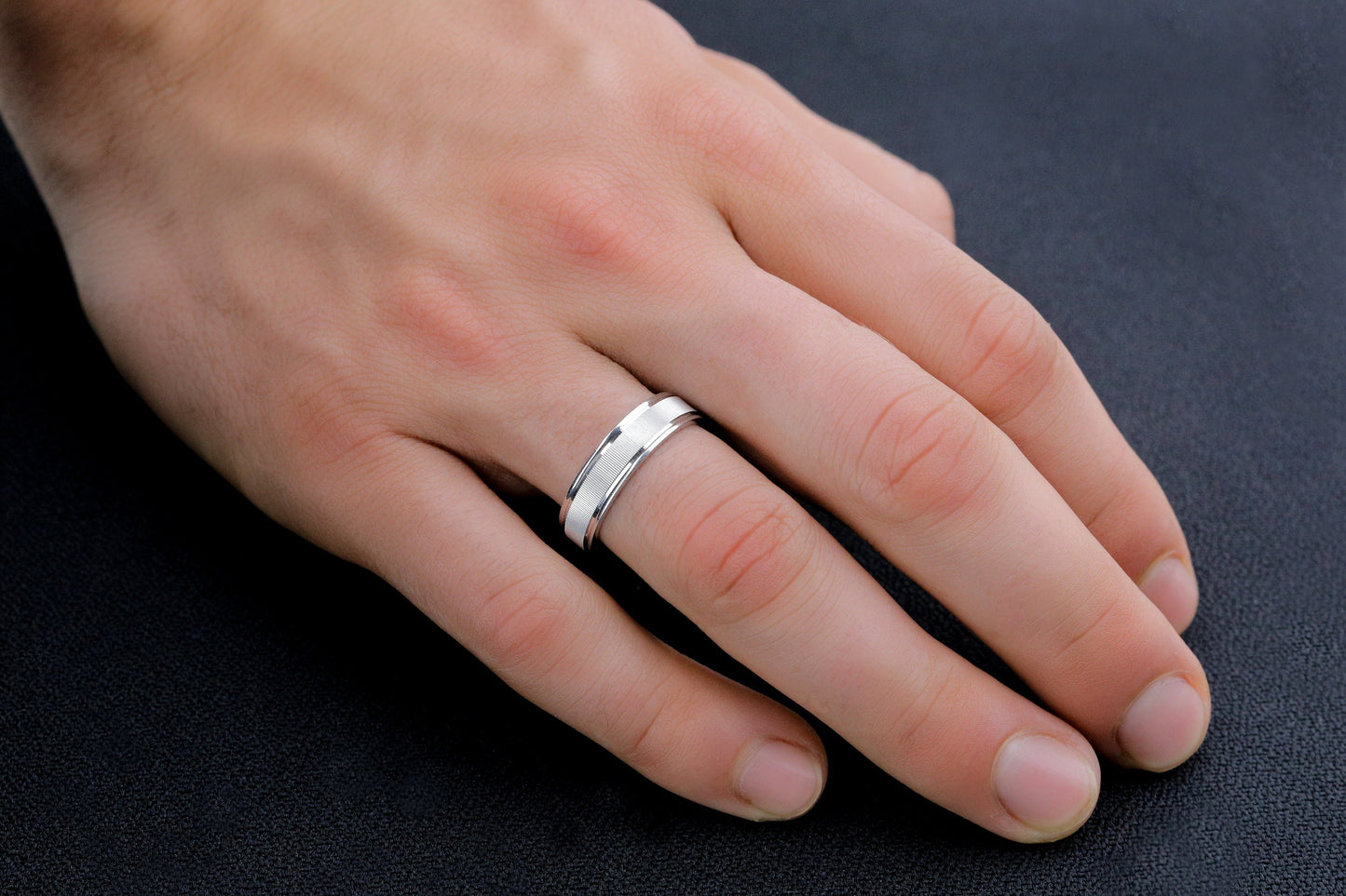 Elegant Silver Wedding Ring Set, Cubic Zircon Ring for Couples,Silver Wedding Bands,6mm Man and Woman Matching Set for Couples,Promise Rings