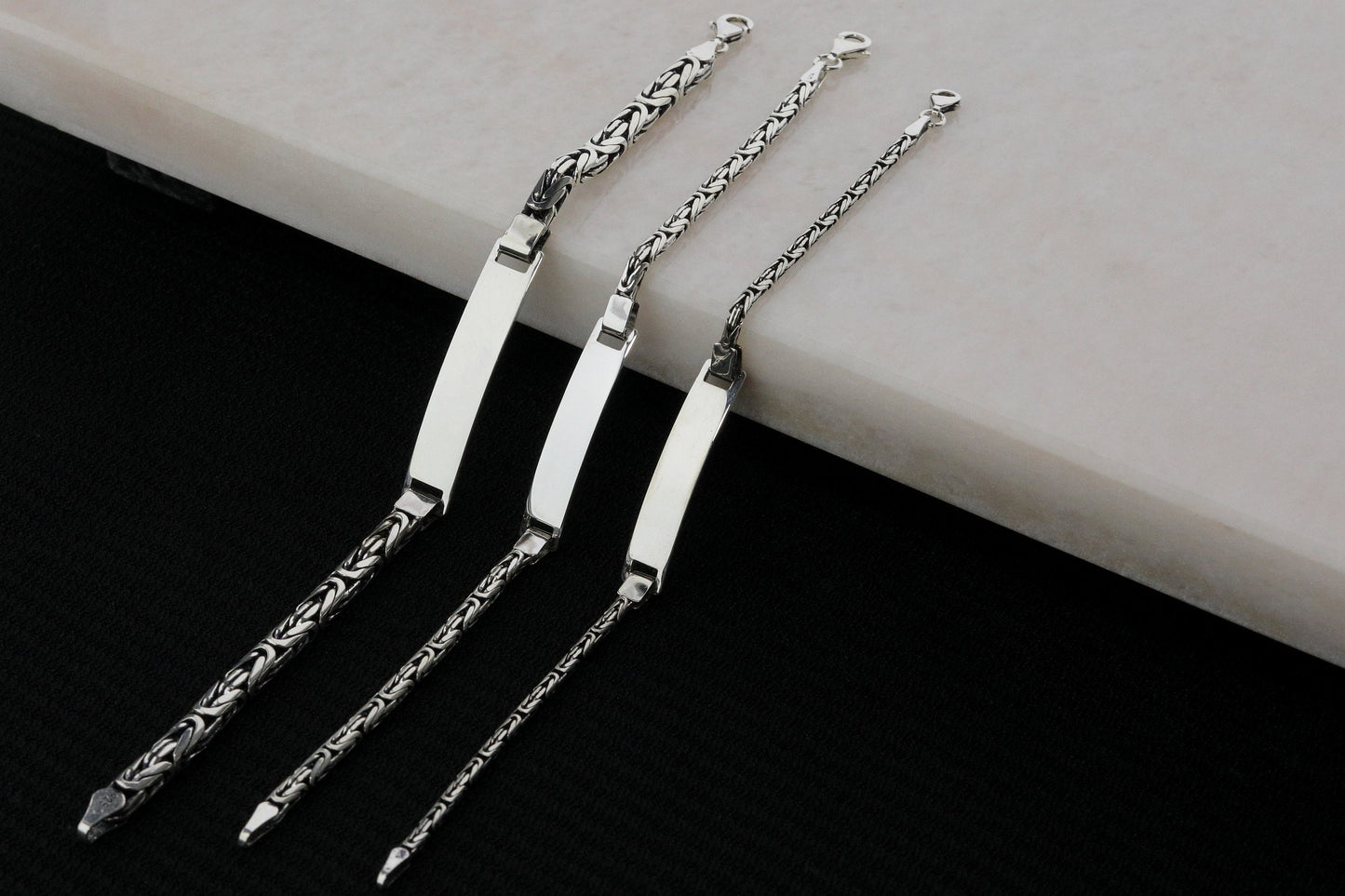 Silver Round Personalized King Chain Bracelet, Byzantine Men Bracelet, Handmade Real Silver Jewelry, Named Bracelet,Birthday gift for Him