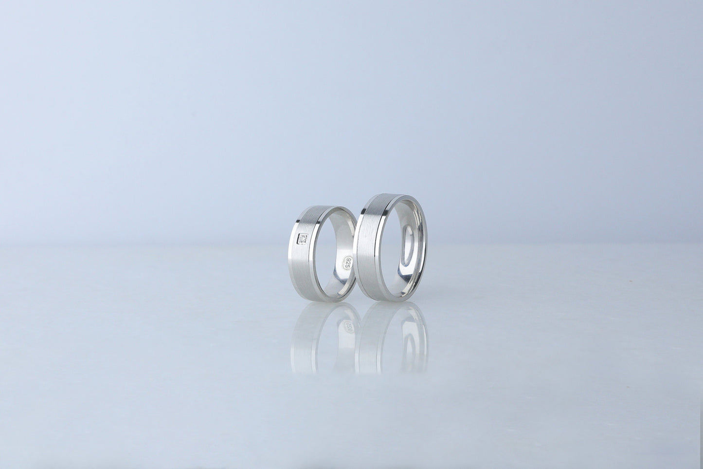 925 Sterling Silver Flat Milgraine Layered Ring, Elegant Real Silver Diamond Simulant Ring, Brused Silver Ring, Anniversary Gift for Her Him