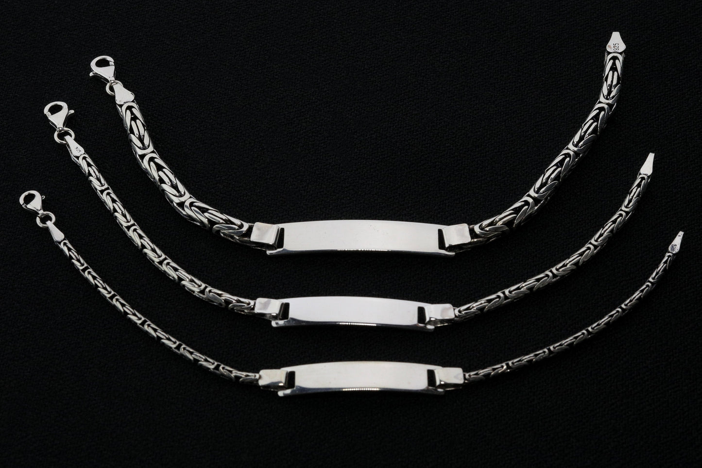 Silver Round Personalized King Chain Bracelet, Byzantine Men Bracelet, Handmade Real Silver Jewelry, Named Bracelet,Birthday gift for Him