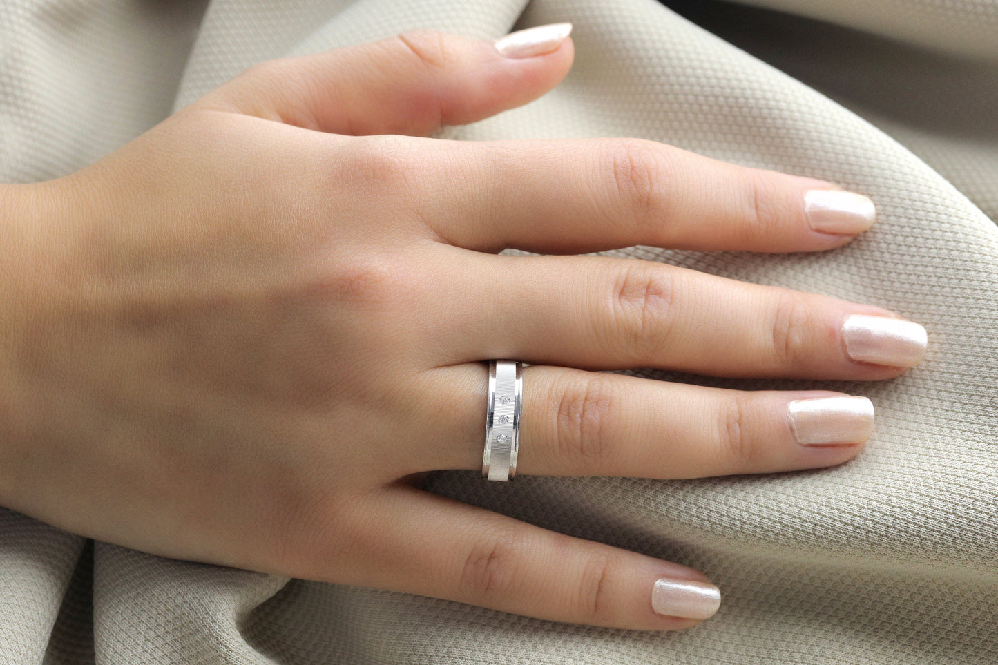 Elegant Silver Wedding Ring Set, Cubic Zircon Ring for Couples,Silver Wedding Bands,6mm Man and Woman Matching Set for Couples,Promise Rings