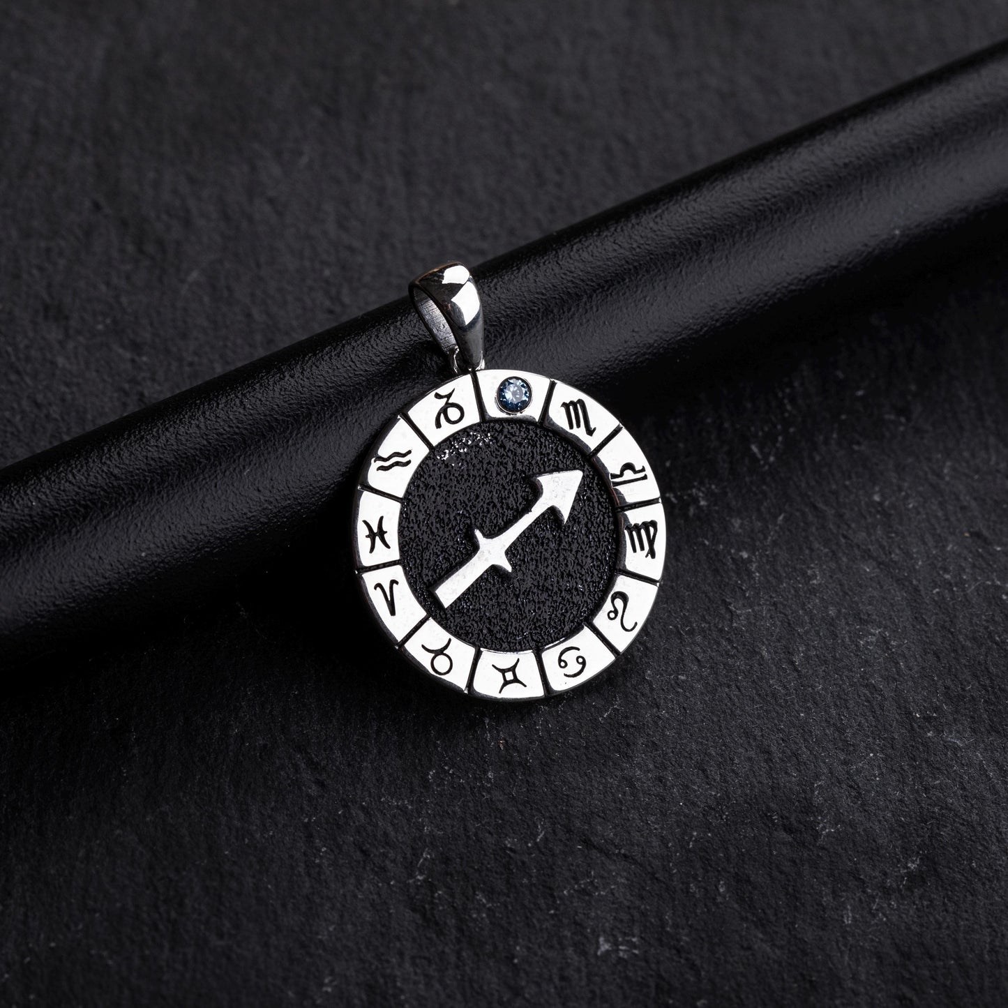 Silver Sagittarius Zodiac Pendant