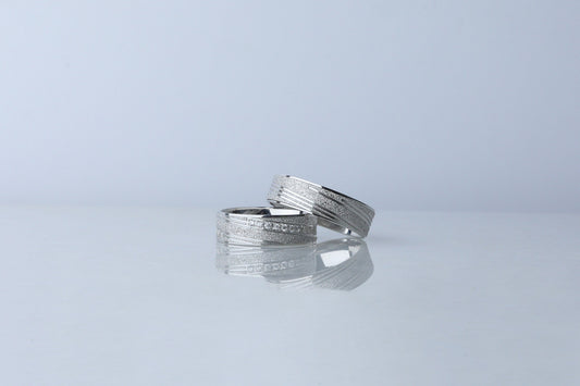 925 Sterling Silver Sandblasted Ring, Chic Cubic Zircon Diamond Wedding Silver Ring, Women's Men's Gold Wedding Band, Anniversary Women Gift