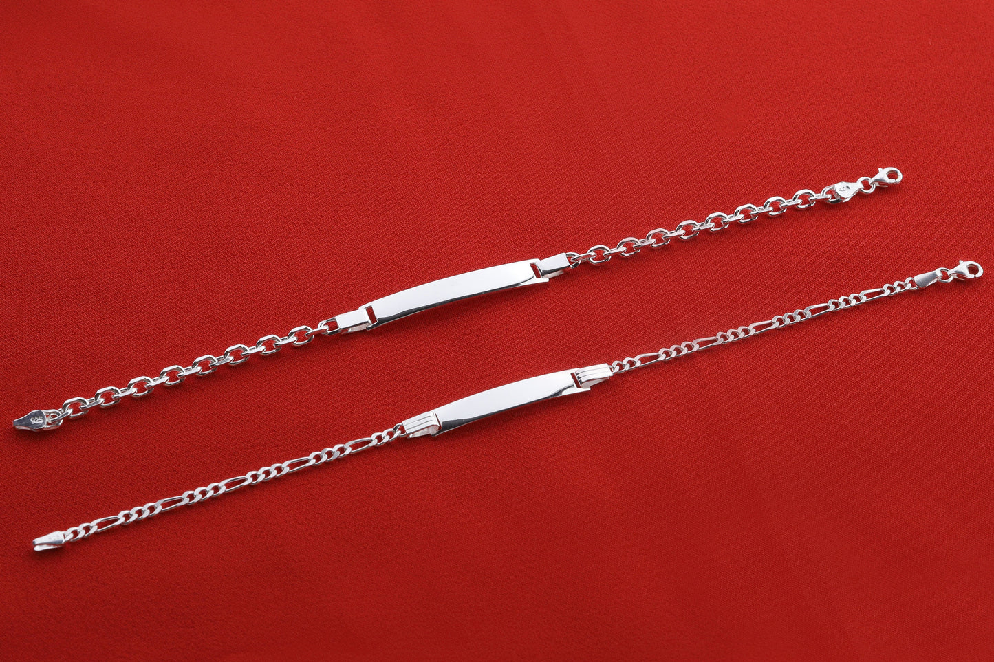 Sterling Silver ID Bracelet, Silver Chain Name Bracelet, Real Silver ID Bracelet for Man and Woman, Gift for Boyfriend, Gift for Girlfriend
