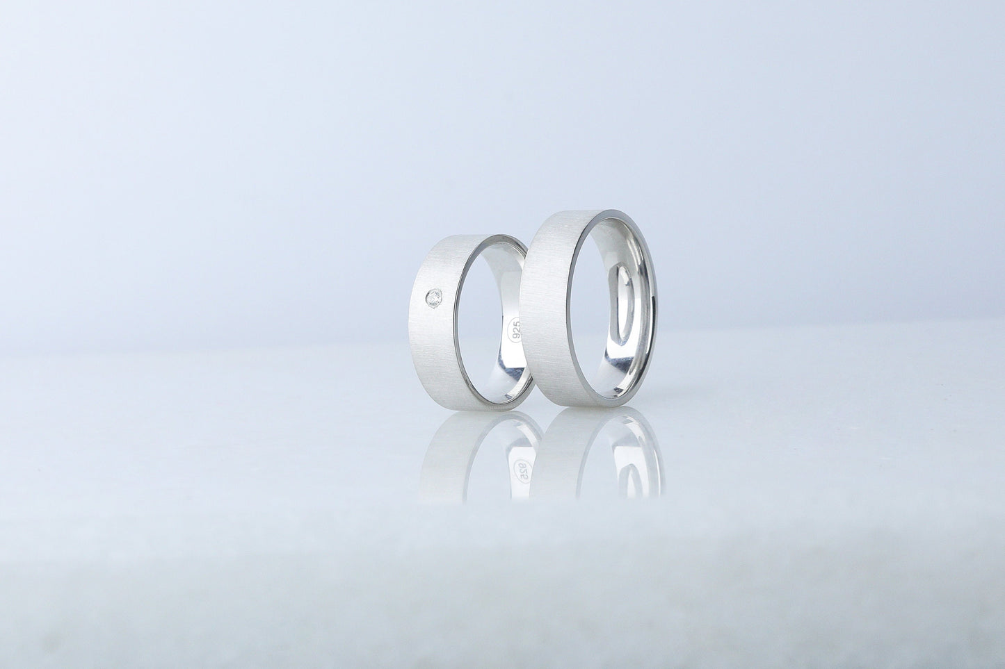 925 Sterling Brused Silver Diamond Simulant Ring, Elegant Brused Silver Ring, Matte Cubic Zirconia Ring with Beveled Edges, Anniversary Gift