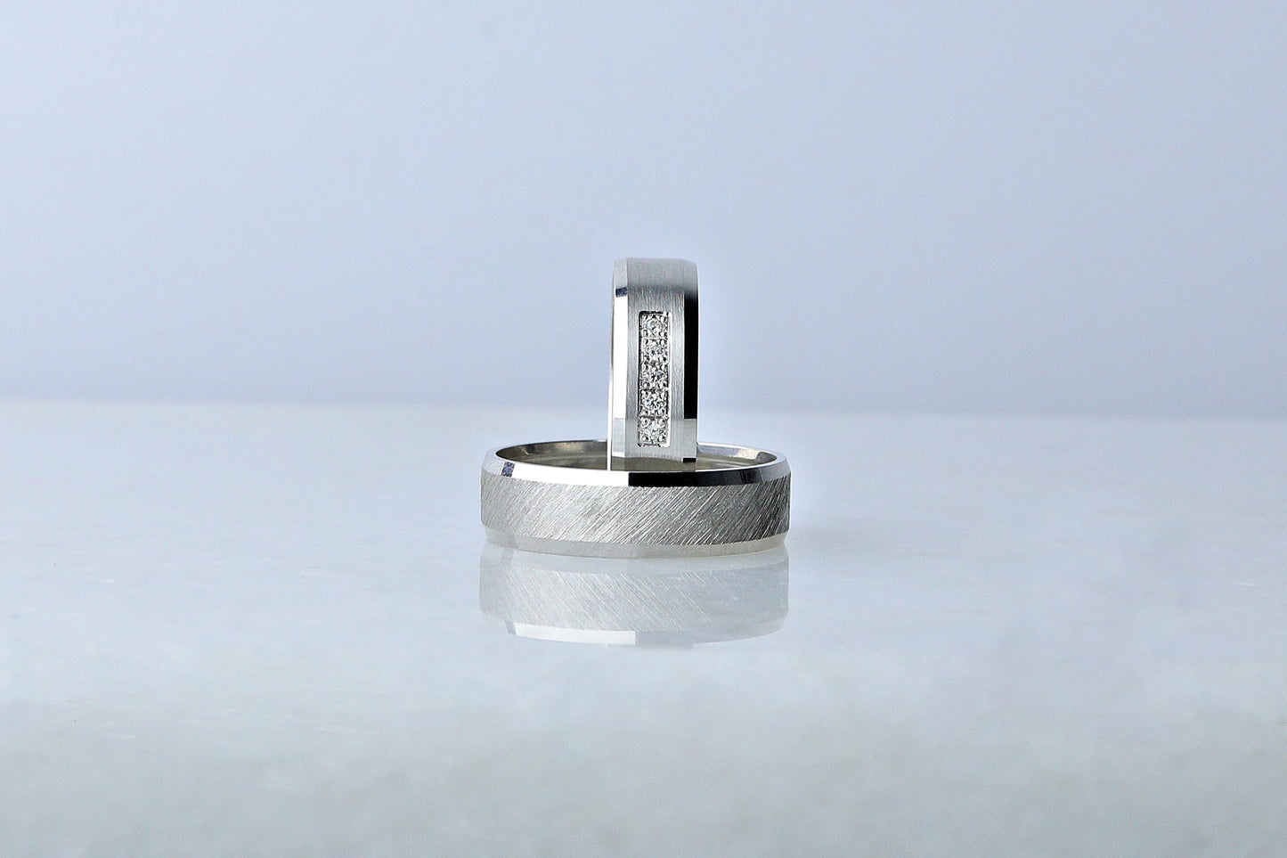 925 Sterling Silver Engraved Diamond Shape Ring, Dainty Layered Brused Silver Ring, Chic Engagement Ring, Anniversary Gift for Her Him