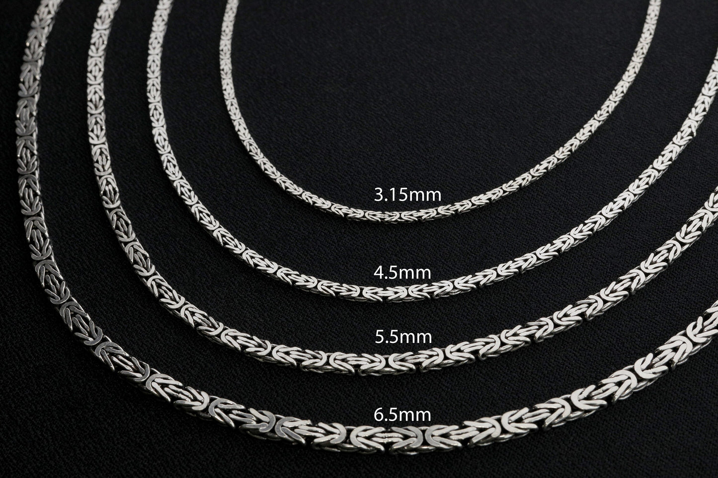 925 Sterling Silver Flat King Chain Necklace, Real Silver Byzantine Necklace, Flat Byzantine Chain, Gift for Boyfriend, Gift for Dad