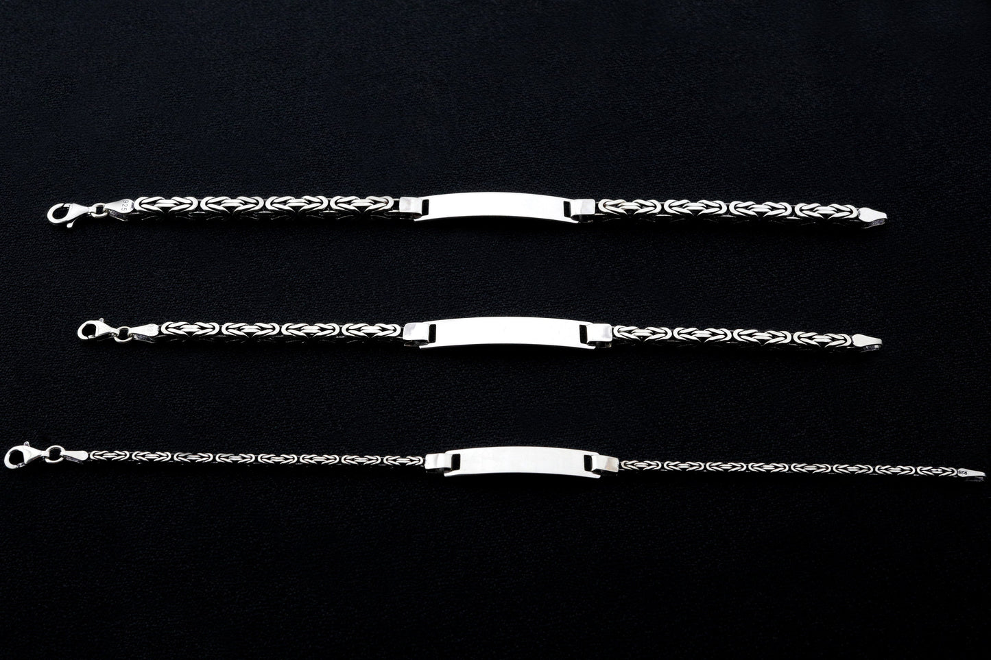 925 Sterling Silver Personalized King Chain Bracelet, Real Silver ID Bracelet, Handmade Square Chain, Minimalist Jewelry for Men,Gift
