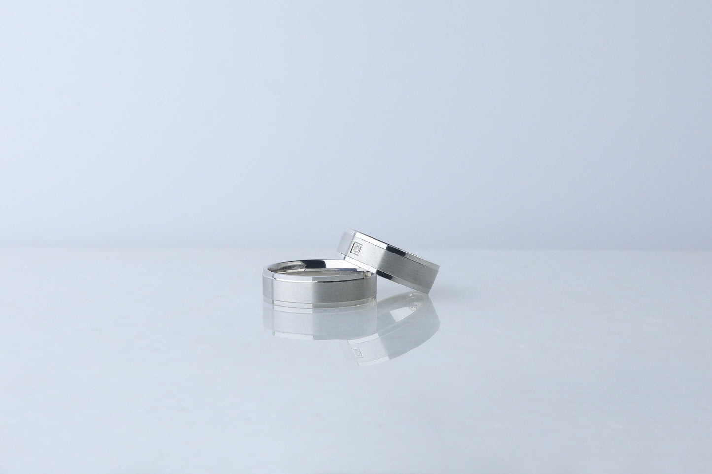 925 Sterling Silver Flat Milgraine Layered Ring, Elegant Real Silver Diamond Simulant Ring, Brused Silver Ring, Anniversary Gift for Her Him