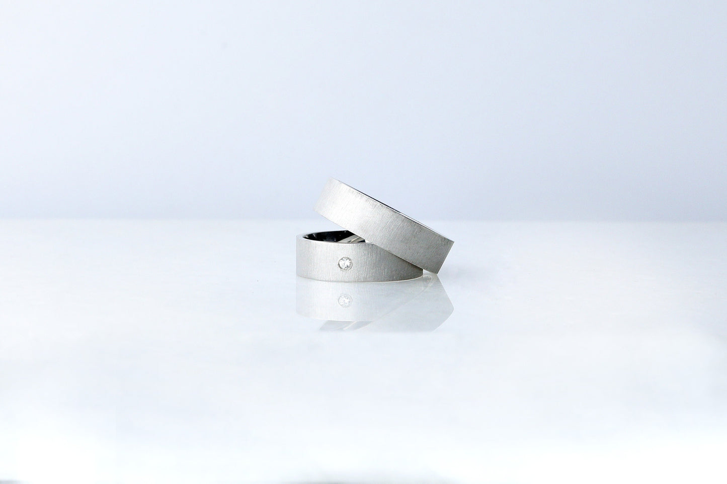 925 Sterling Brused Silver Diamond Simulant Ring, Elegant Brused Silver Ring, Matte Cubic Zirconia Ring with Beveled Edges, Anniversary Gift