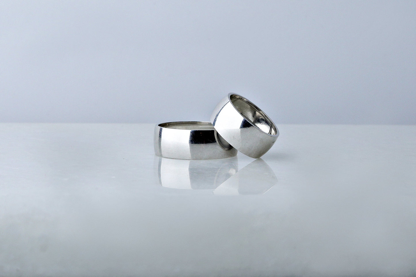 925 Sterling Silver Wedding Domed Ring, Bold Dome Ring for Engagement, Elegant Wedding Bands, Round Classic Silver Ring, Custom Engraving