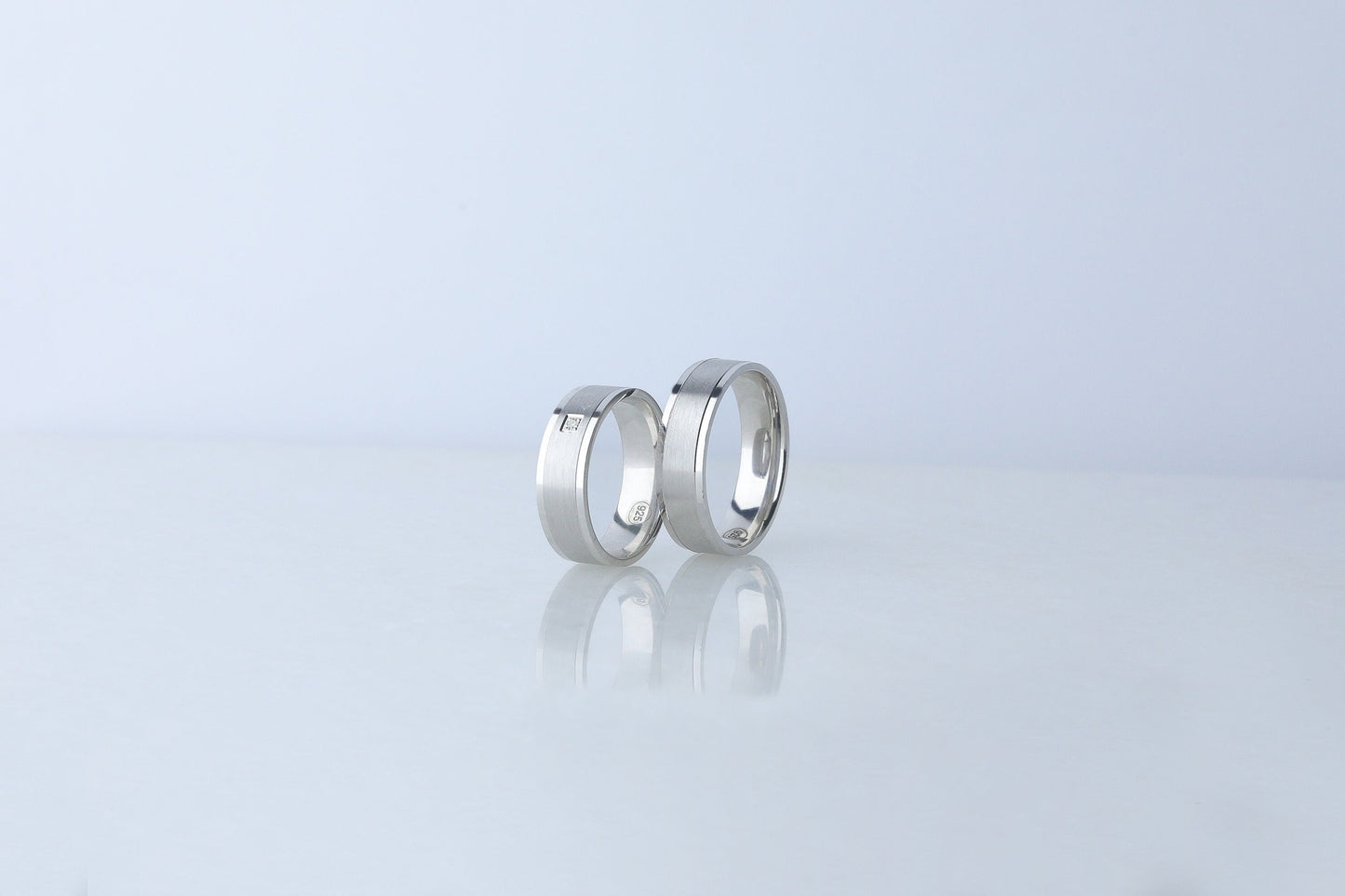 925 Sterling Silver Flat Milgraine Layered Ring, Elegant Real Silver Diamond Simulant Ring, Brused Silver Ring, Anniversary Gift for Her Him