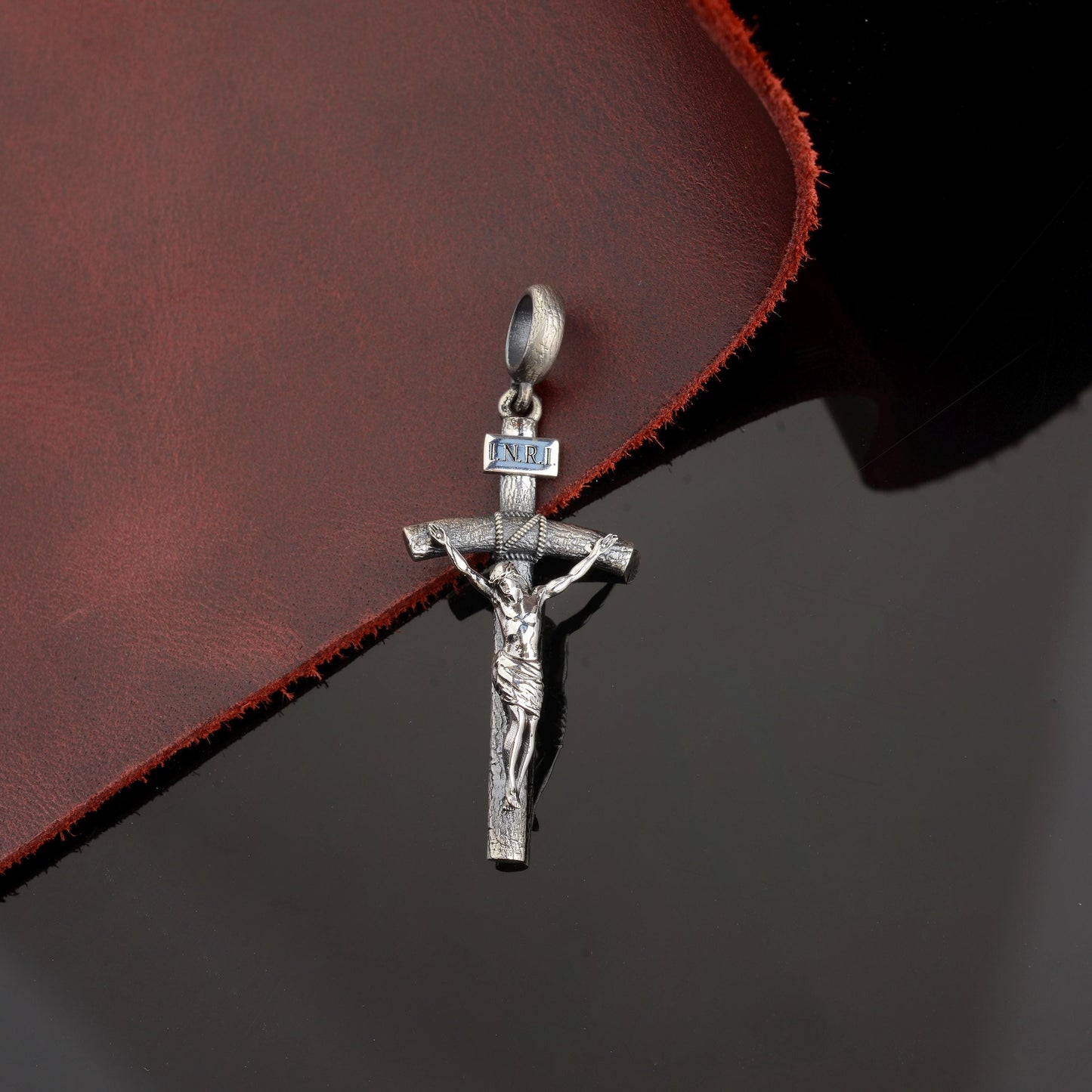 Sterling Silver Jesus Cross Necklace: Handmade Christian Crucifix Pendant