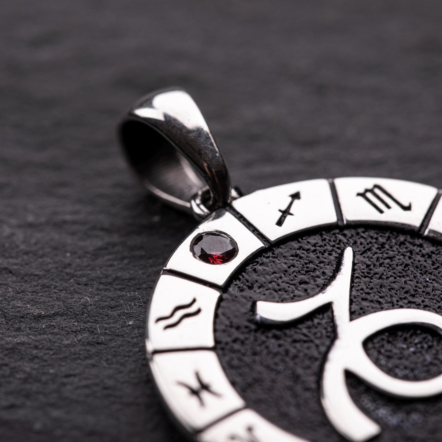 Silver Capricorn Zodiac Pendant, Capricorn Horoscope Pendant, Capricorn Birthstone Pendant, Unisex Zodiac Pendant, Unique Zodiac Jewelry