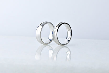 925 Sterling Silver Polished Wave Patterned Ring, Minimalist Real Silver Pen Emborided Ring, Chic Matching Wedding Bands, Gift for Her Him