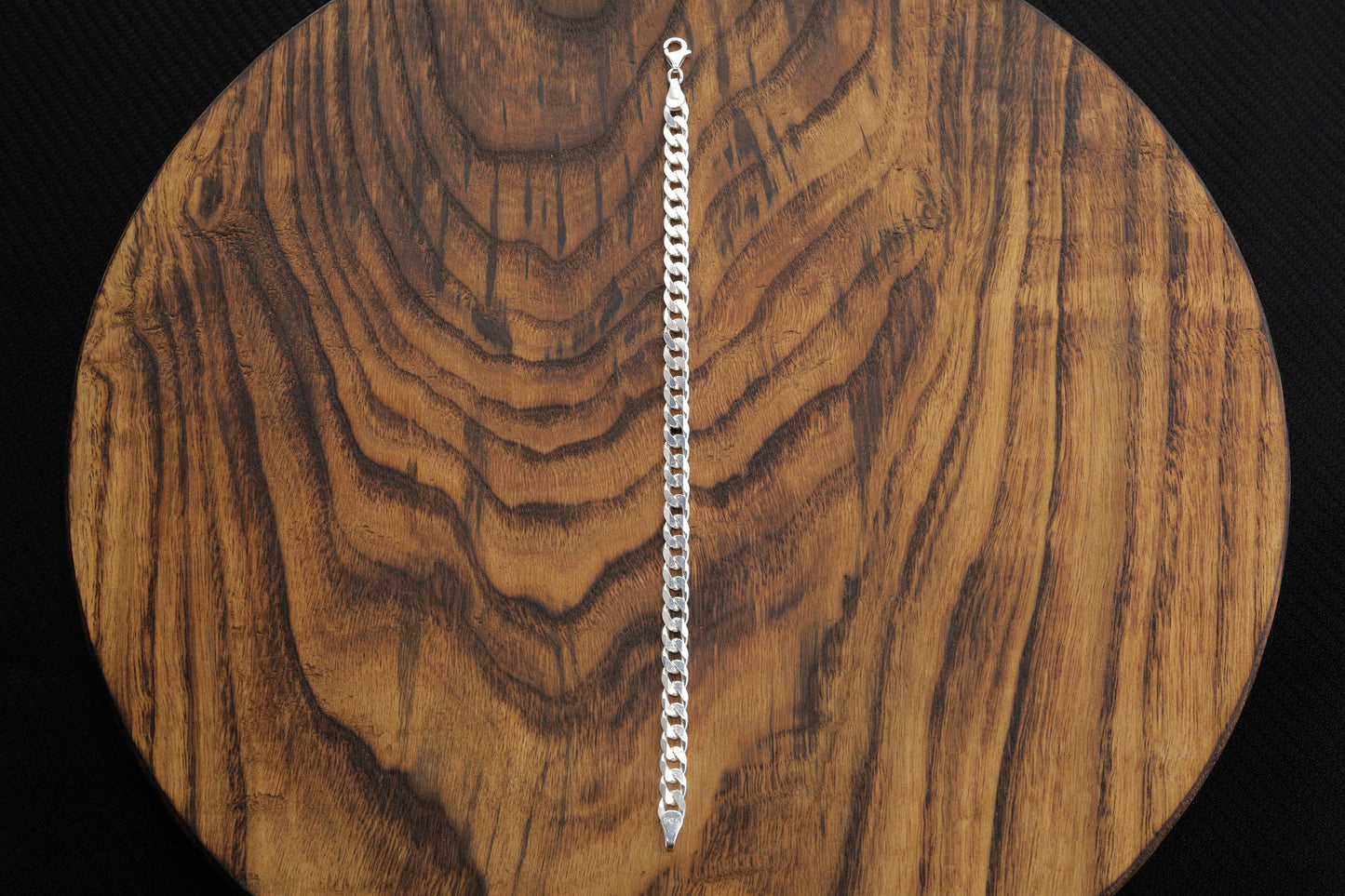 925 Sterling Silver Cuban Chain Bracelet, 6.5 mm Curb Bracelet for Men