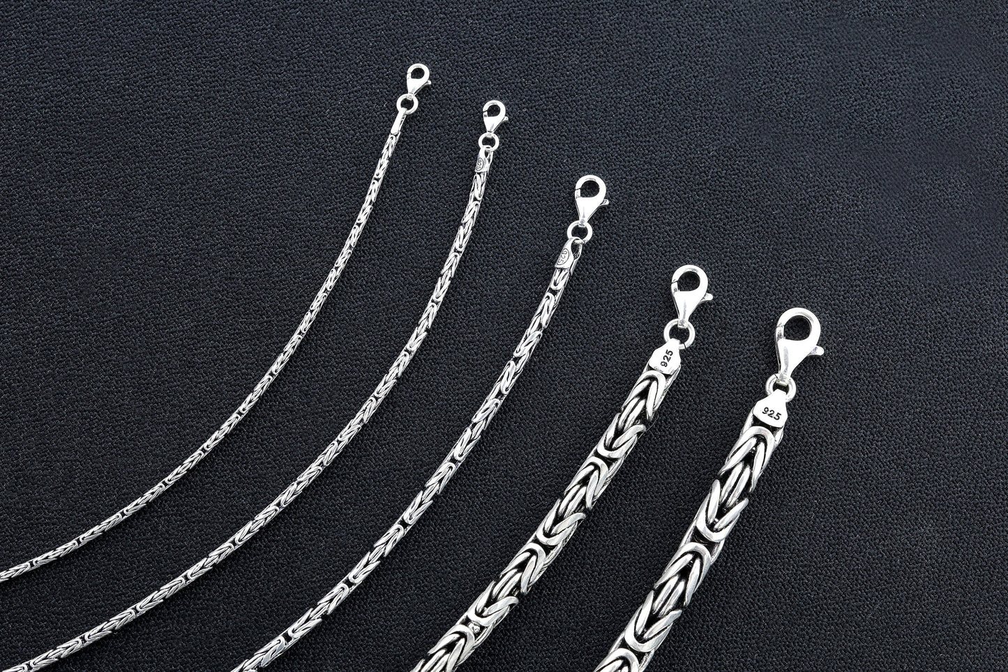 925 Sterling Silver Round King Chain Bracelet