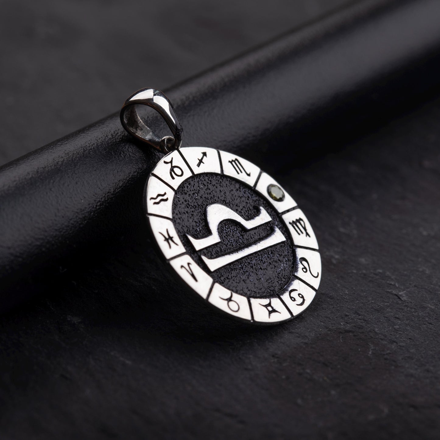 Silver Libra Zodiac Pendant, Libra Horoscope Pendant, Libra Birthstone Pendant, Unisex Zodiac Pendant, Unique Zodiac Jewelry