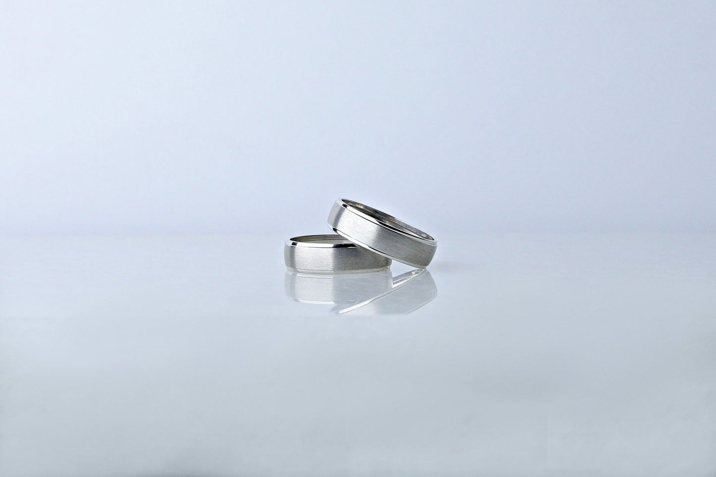 925 Sterling Silver Brused Ring, Dainty Flat Step Layered Ring, Real Silver Ring with Beveled Edges, Women’s Men’s Silver Wedding Band