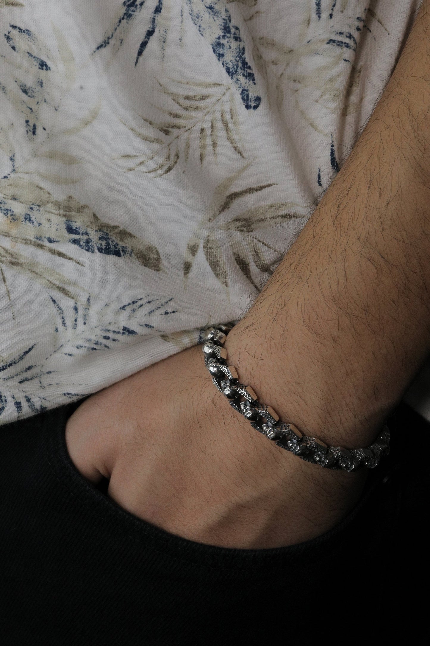 925 Sterling Silver Skull Bracelet