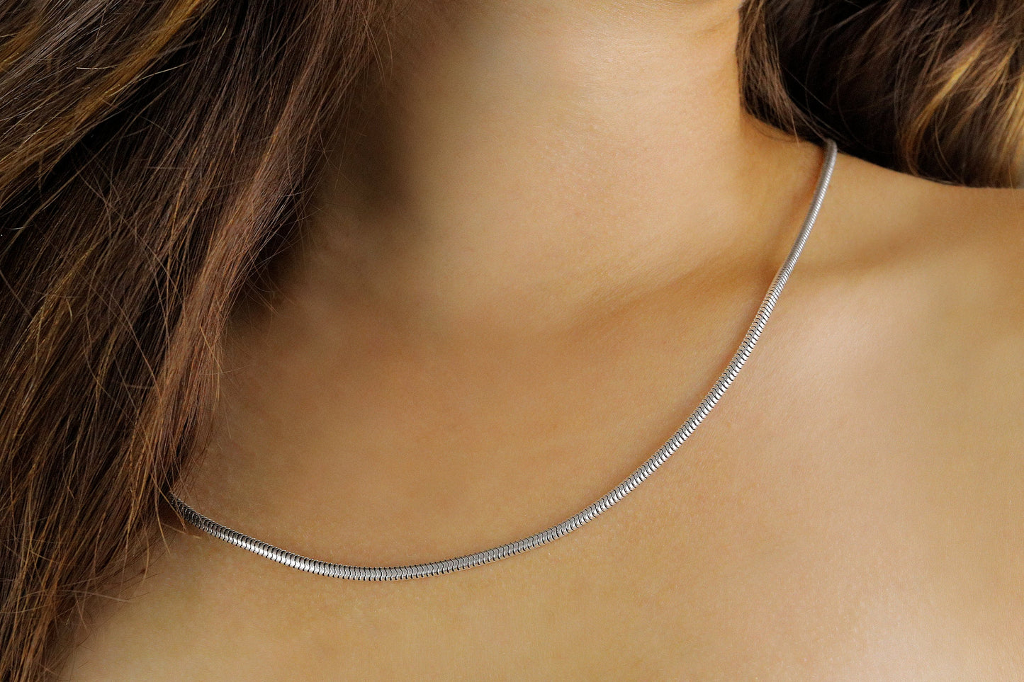 925 Sterling Silver Herringbone Chain Necklace, Dainty Chocker, Gold Filled Snake Chain, Layering Necklace for Women, Best Gift for Mom