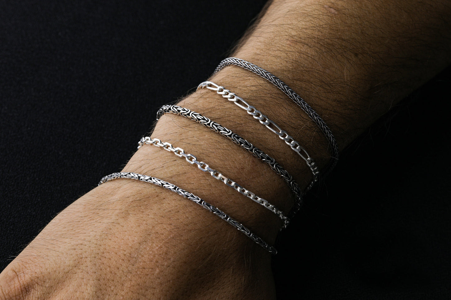 925 Sterling Silver Link Chain Bracelets