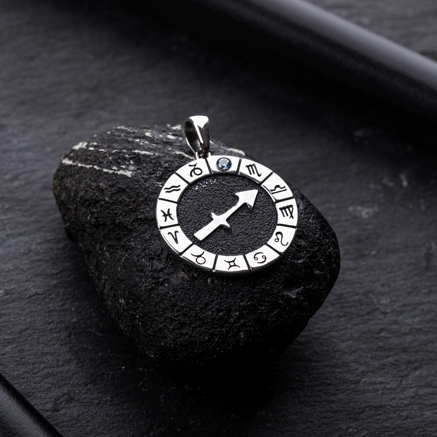 Silver Sagittarius Zodiac Pendant, Sagittarius Horoscope Pendant, Sagittarius Birthstone Pendant,Unisex Zodiac Pendant,Unique Zodiac Jewelry