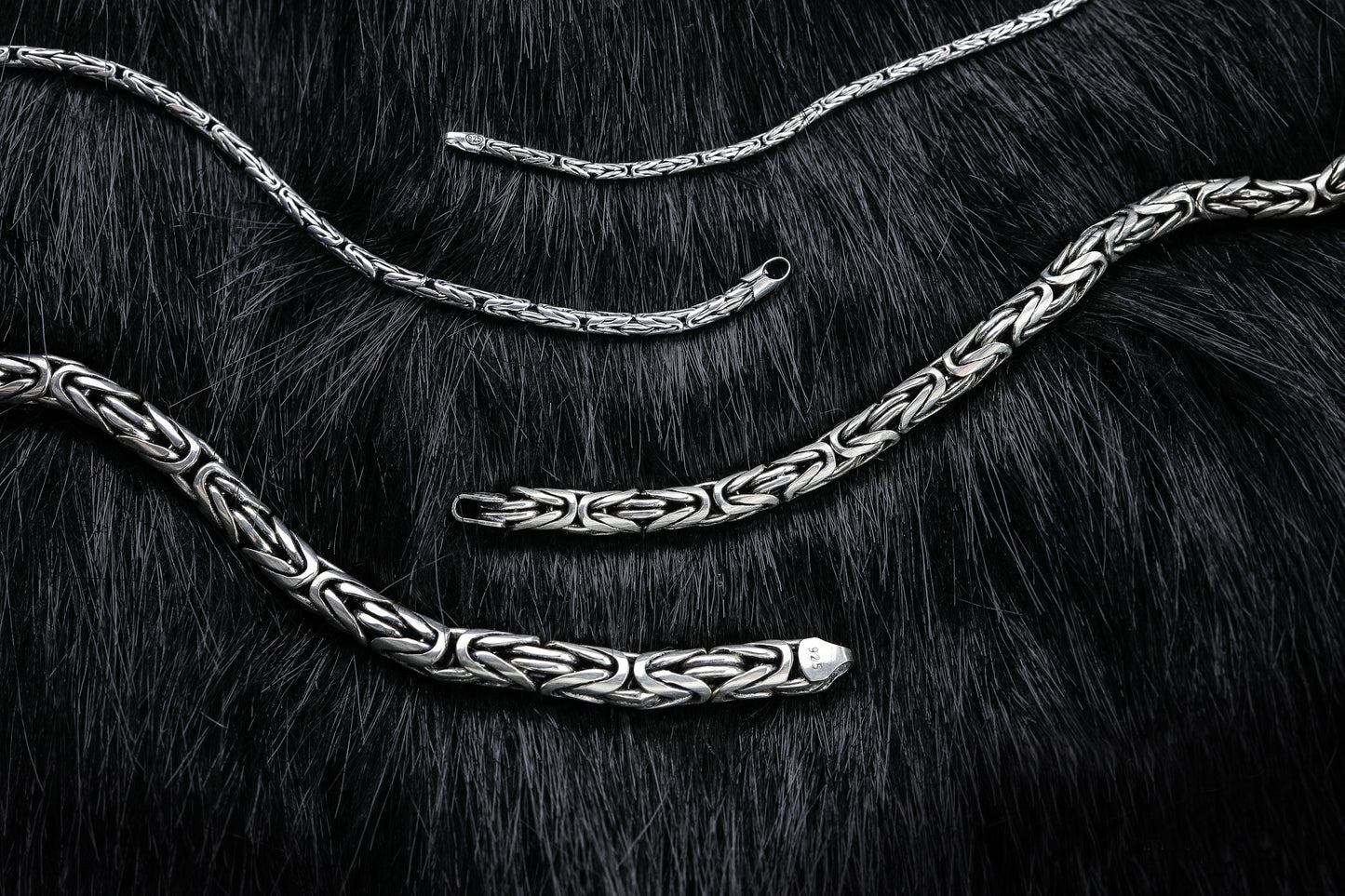 925 Sterling Silver Round King Chain Bracelet