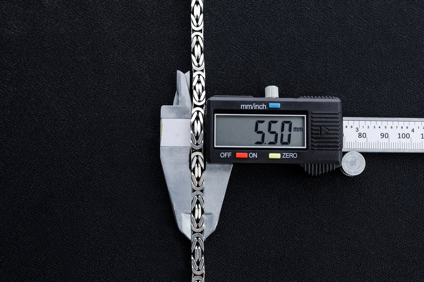 925 Sterling Silver King Chain Bracelet - Silver Byzantine Bracelet