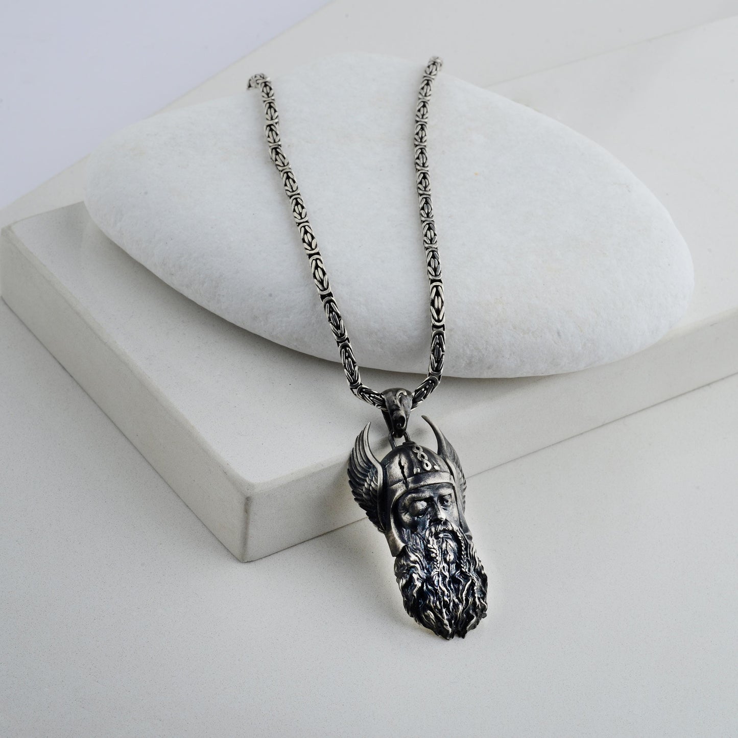 925 Sterling Silver Odin Necklace, Norse Mythology, Pagan Necklace, Viking God Odin Necklace, Scandinavian Odin Pendant, Gift for Boyriend