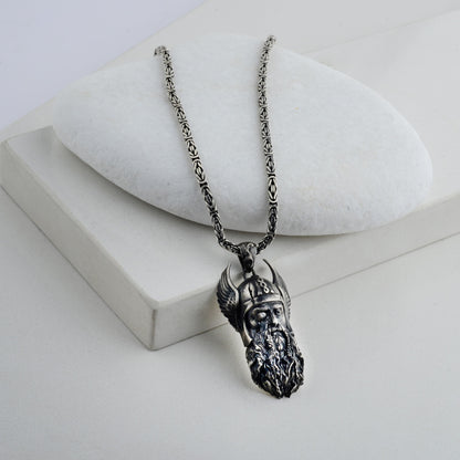 925 Sterling Silver Odin Necklace, Norse Mythology, Pagan Necklace, Viking God Odin Necklace, Scandinavian Odin Pendant, Gift for Boyriend