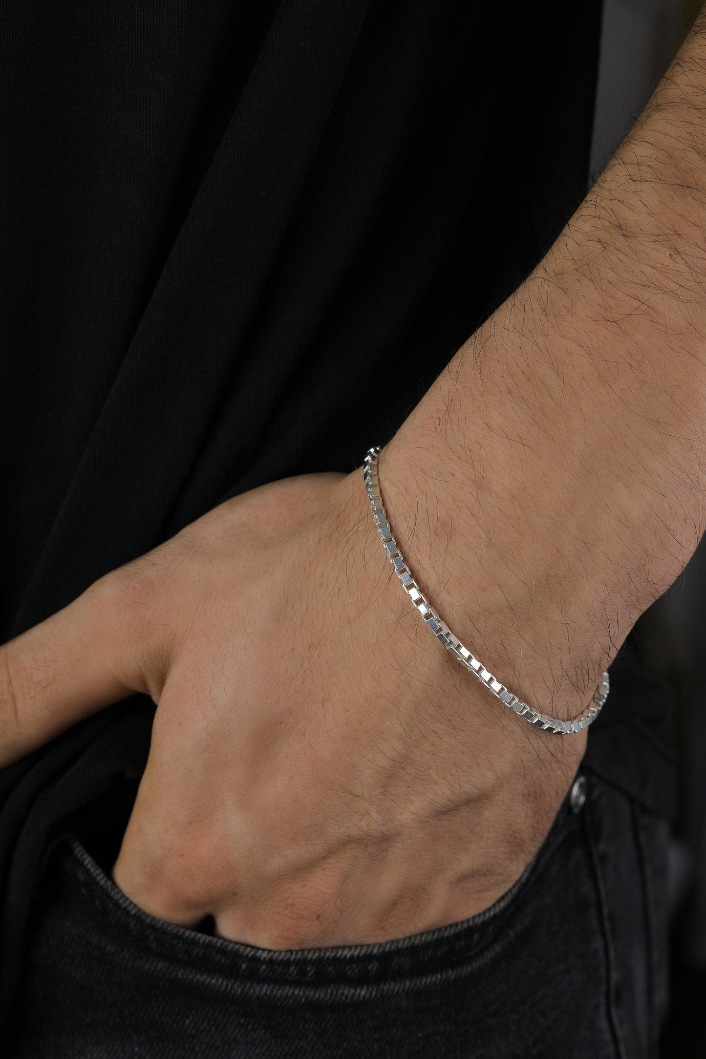 925 Sterling Silver Handmade Box Chain Necklace