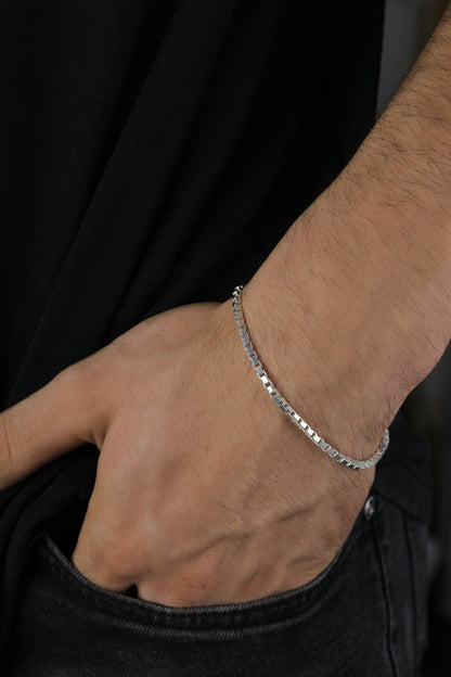 925 Sterling Silver Handmade Box Chain Necklace