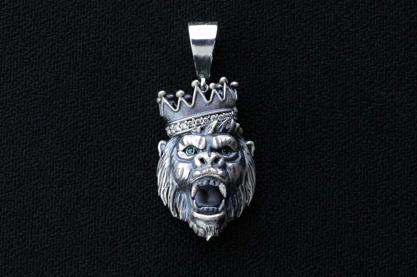 925 Silver Monkey King Chain Necklace, Silver Monkey Pendant, Ape Pendant, Fox Tail Chain, Silver Byzantine Necklace, Gift for Boyfriend