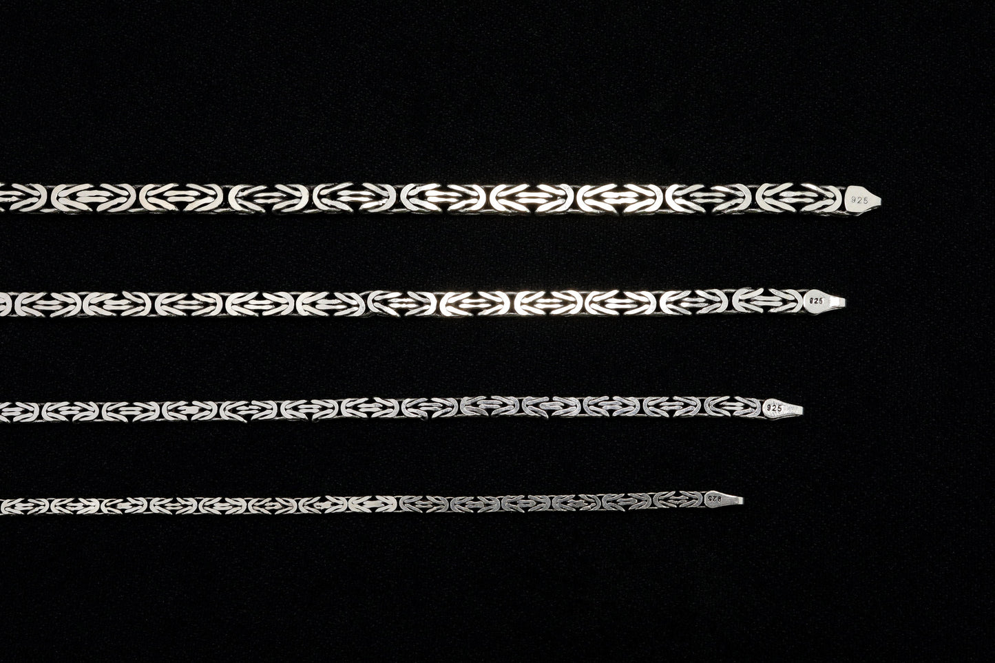 925 Sterling Silver Flat King Chain Necklace, Real Silver Byzantine Necklace, Flat Byzantine Chain, Gift for Boyfriend, Gift for Dad