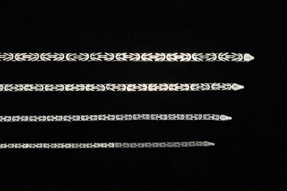 925 Sterling Silver Flat King Chain Necklace, Real Silver Byzantine Necklace, Flat Byzantine Chain, Gift for Boyfriend, Gift for Dad