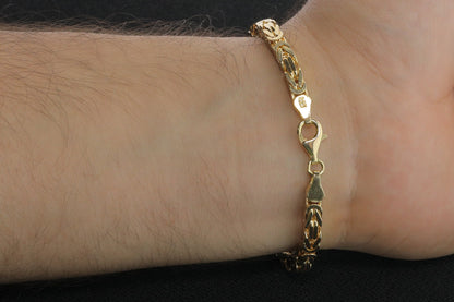 925 Silver Gold Plated King Chain Bracelet