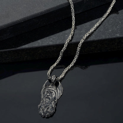 925 Sterling Silver Odin Necklace, Norse Mythology, Pagan Necklace, Viking God Odin Necklace, Scandinavian Odin Pendant, Gift for Boyriend