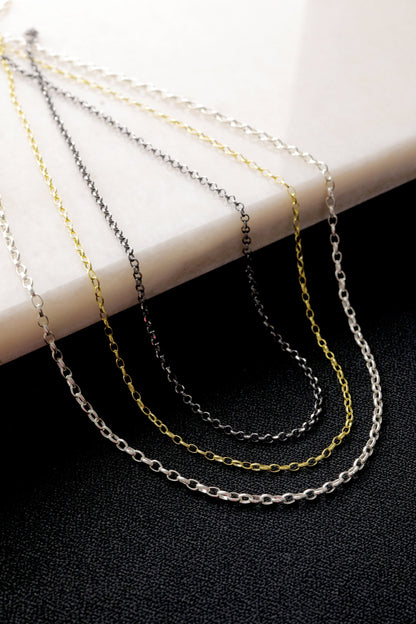 925 Sterling Silver Doc Necklace, Handmade Rolo Doc Chain, Elegant Women's Jewelry, Real Silver Necklace for Men and Women, Gift for Him