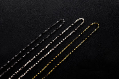 925 Sterling Silver Doc Necklace, Handmade Rolo Doc Chain, Elegant Women's Jewelry, Real Silver Necklace for Men and Women, Gift for Him