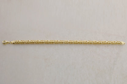 925 Silver Gold Plated King Chain Bracelet