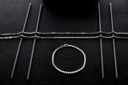 925 Sterling Silver Handmade Box Chain Necklace