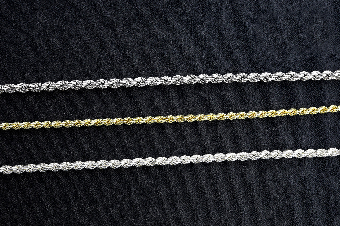 925 Sterling Silver Rope Chain Necklace, Real Silver Rope  Necklace, Handmade Layering Chain, Solid Silver Jewelry for Man and Women