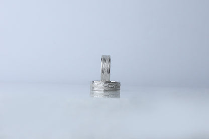 925 Sterling Silver Sandblasted Ring, Chic Cubic Zircon Diamond Wedding Silver Ring, Women's Men's Gold Wedding Band, Anniversary Women Gift
