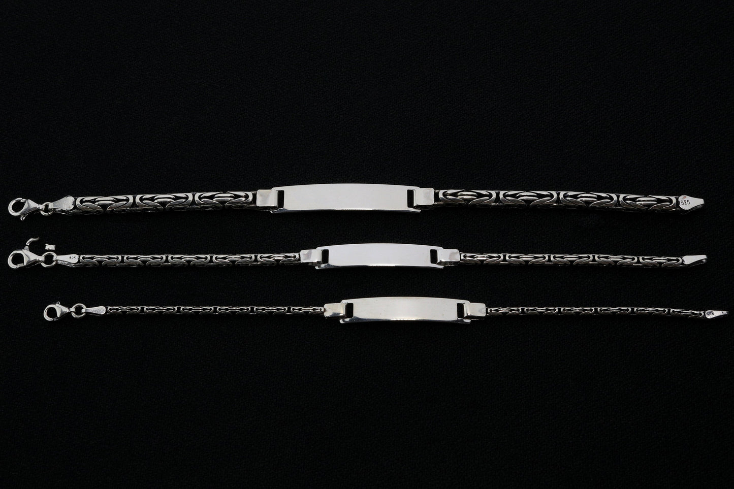 Silver Round Personalized King Chain Bracelet, Byzantine Men Bracelet, Handmade Real Silver Jewelry, Named Bracelet,Birthday gift for Him