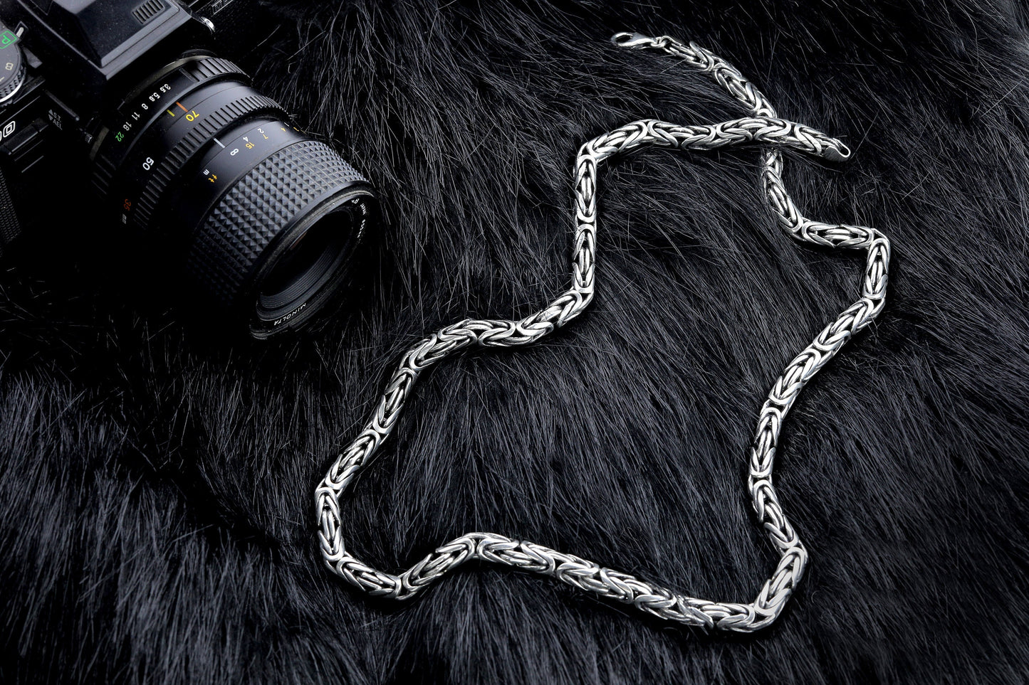 Handmade 925 Sterling Silver Byzantine Chain Necklace