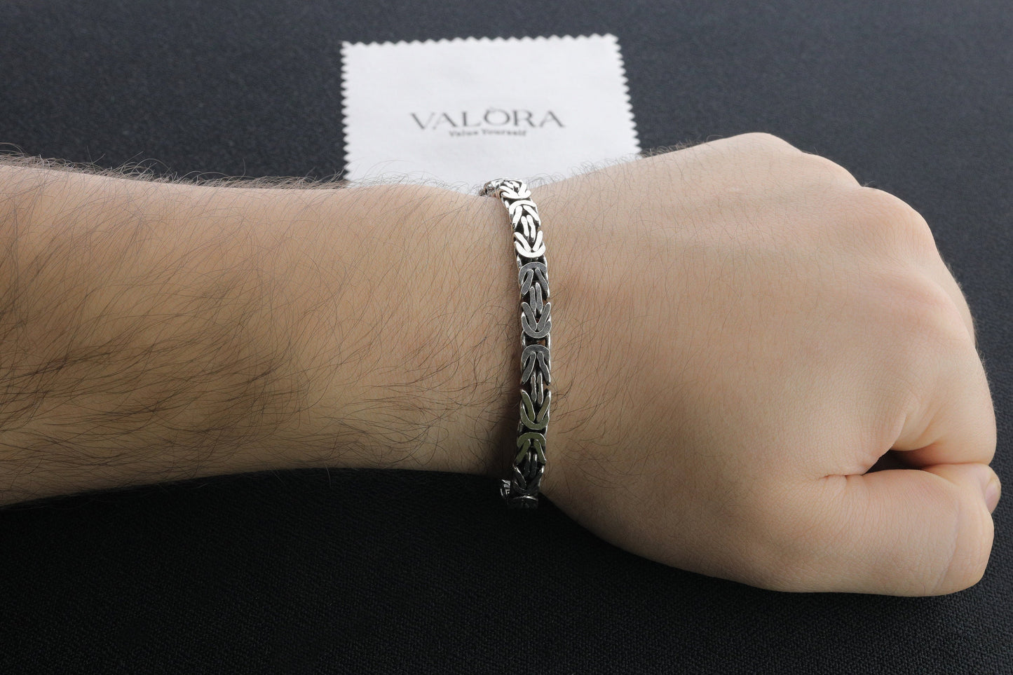 925 Sterling Silver Flat King Chain Bracelet, Real Silver Byzantine Bracelet, Flat Byzantine Chain, Minimalist Jewelry for Men, Gift for Dad