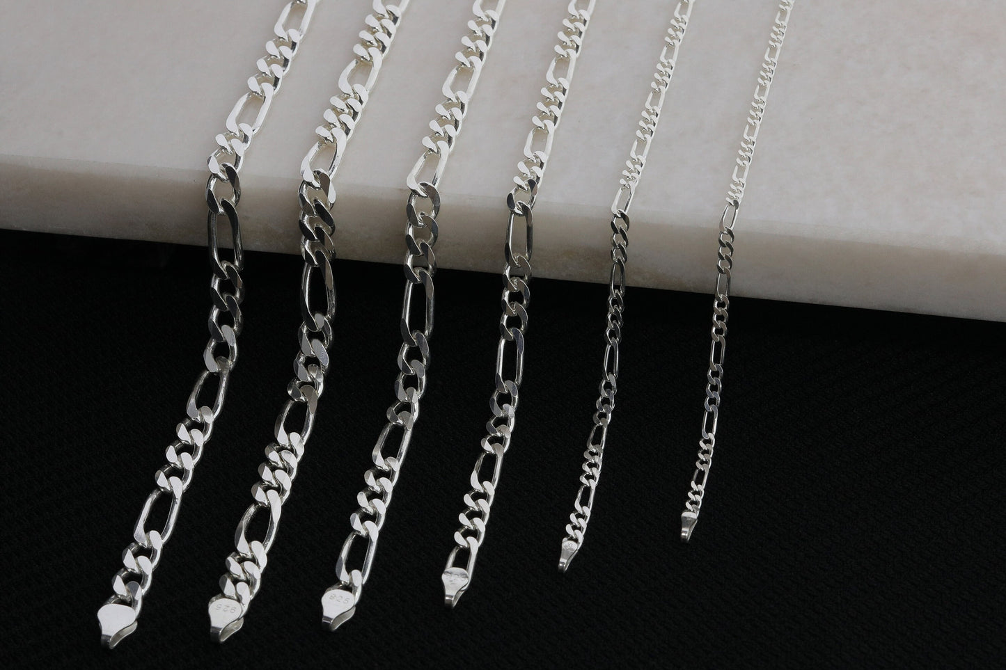925 Sterling Silver Figaro Link Bracelet